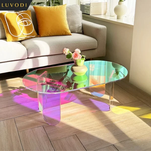 Iridescent Clear Acrylic Coffee Table