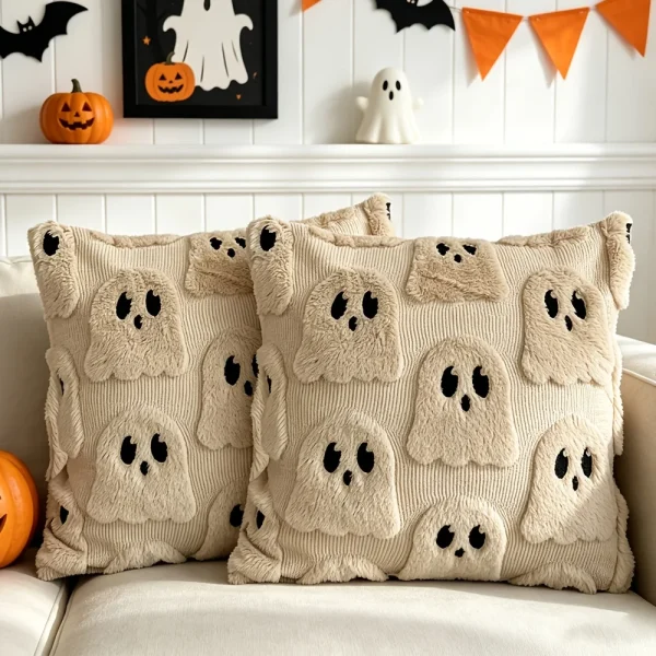2PC Halloween Plush Pillow Covers