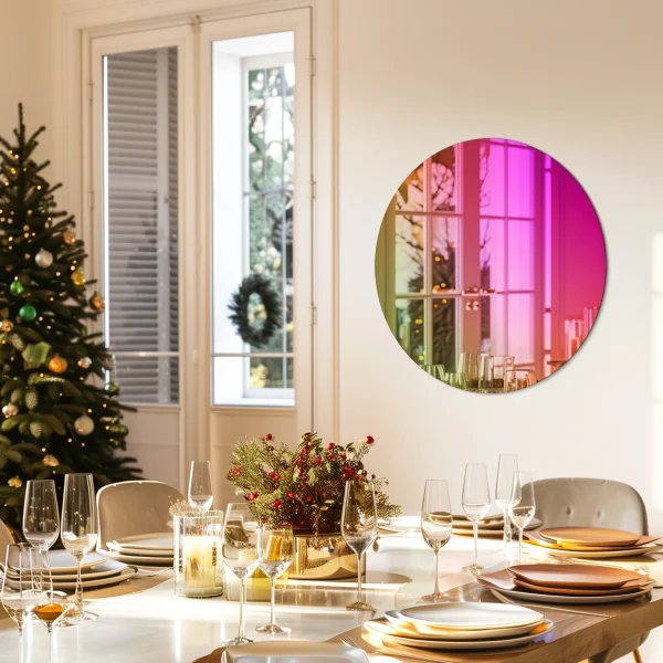 Decorative Iridescent Round Wall Mirror