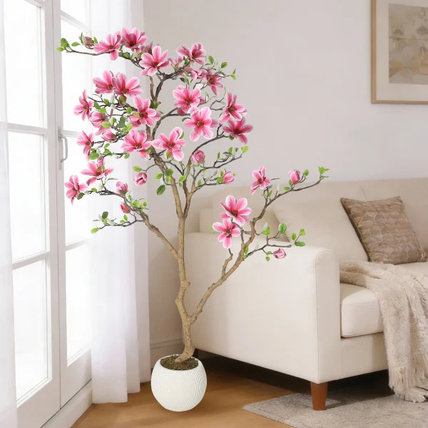 Pink Magnolia Artificial Tree
