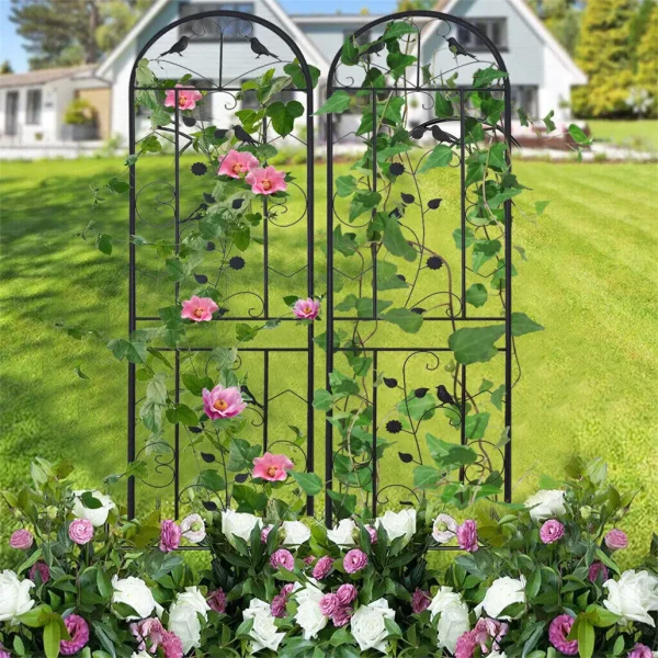 2PCs Metal Garden Trellis Fence
